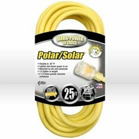 SOUTHWIRE Extension Cord, 10/3 SJEOW Yellow Polar/Solar, 300v 01787